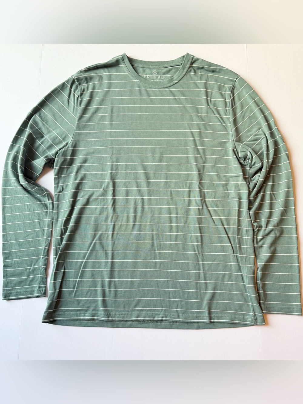 Free Fly Apparel Shoreline Long Sleeve Striped Spruce thicker Tee XL